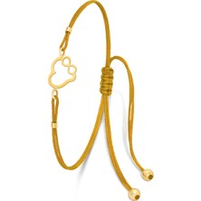 Fay Yamaner 14 Ayar Altın Kalp Sonsuzluk Ipli Bileklik