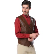 Dericlub 2145  Deri Erkek Yelek