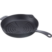 Lava Tava Döküm Demir Metal Kulplu Yuvarlak Izgara 28 cm