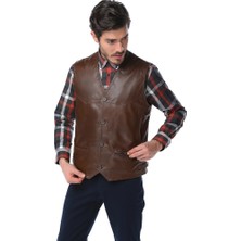 Dericlub 2245  Deri  Erkek Yelek