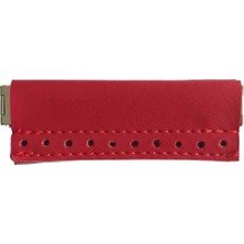 Angel Çanta Aksesuar Derili Mini Metal Çanta Ağzı Kırmızı 9x3 cm
