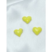 Livza Bijuteri Murano Cam Kalp Sarı 3 Adet