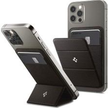 Spigen Apple MagSafe iPhone 13 / iPhone 12 Serisi için Smart Fold Cüzdan Gunmetal - AMP02766