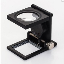 Profisher 10X Katlanır Sayaçlı Metal Lüp 28MM 2 LED Işıklı Büyüteç Tekstil
