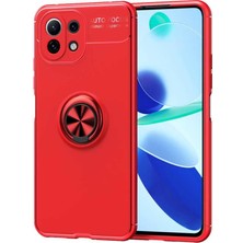 Case World Caseworld Xiaomi Mi 11 Lite Kılıf Renkli Yüzüklü Manyetik Silikon Kapak Kırmızı - Kırmızı