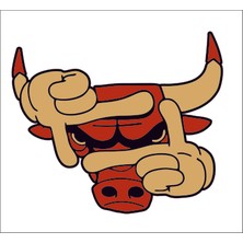 Sticker Fabrikası Chicago Bulls Boğa Boğası Amblem Logo Çıkartma Sticker 00986