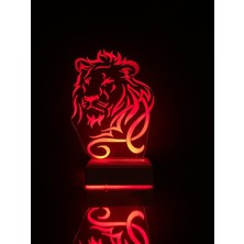 Modiwa Design Aslan 3D 16 Renk Gece Lambası