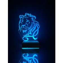 Modiwa Design Aslan 3D 16 Renk Gece Lambası