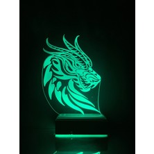 Modiwa Design Ejderha 3D 16 Renk Dekoratif Lamba