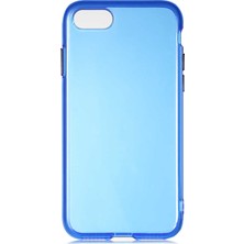 Case 4U Apple iPhone Se 2020 Kılıf Renkli Yumuşak Bistro Kapak Mavi