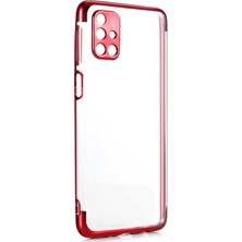 Case 4U Samsung Galaxy M31S Kılıf Dört Köşeli Lazer Silikon Renkli