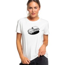 Qivi Vw Beetle Classic Baskılı Beyaz Kadın Tshirt