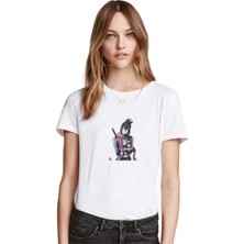 Qivi Anime One Punch Man Sonic Baskılı Beyaz Kadın Tshirt