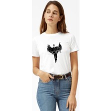 Qivi Lucifer King Of Hell Upscaled Kadın Beyaz Tshirt