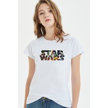 Qivi S W Logo Baskılı Beyaz Kadın Tshirt