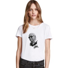 Qivi Stan Lee Marvel Rest In Peace Baskılı Beyaz Kadın Tshirt