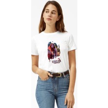 Qivi Stranger Things Max Wallpaper Kadın Beyaz Tshirt