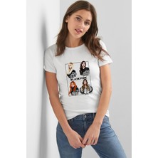 Qivi Kpop Blackpink Black Pink Kadın Beyaz Tshirt