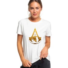 Qivi Assasin Baskılı Beyaz Kadın Tshirt