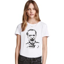 Qivi Charles Bukowski Kadın Beyaz Tshirt