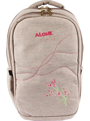 Alone Anne Bebek Bakım Çantası 9301 Bej Su Geçirmez Kumaş Bebek Bakım Sırt Çantası