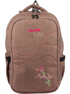 Alone Anne Bebek Bakım Çantası 9301 Bej Su Geçirmez Kumaş Bebek Bakım Sırt Çantası