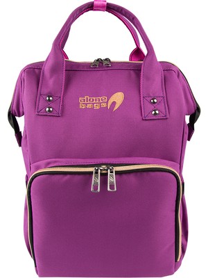 Alone Anne Bebek Bakım Çantası 9317 Fuşya  Su Geçirmez Kumaş Bebek Bakım Sırt Çantası