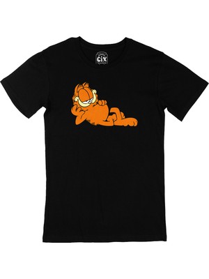 Cix Uykucu Garfield Siyah Tişört