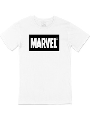 Cix Siyah Marvel Logolu Tişört