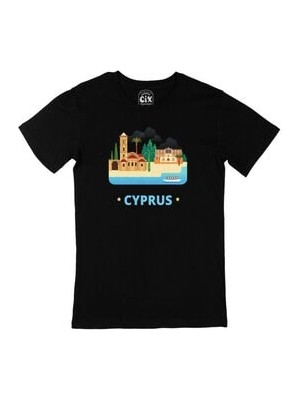 Cix Kıbrıs Siyah Tişört