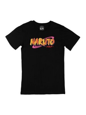 Cix Naruto Logolu Siyah Tişört