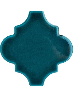 Can Seramik 12 x 12 cm Zümrüt Arabesk Desenli Çini Karo (5'li 1 Paket)