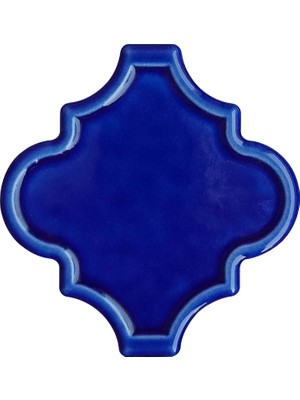 Can Seramik 12 x 12 cm Kobalt Arabesk Desenli Kabartmalı Çini Karo (5'li 1 Paket)