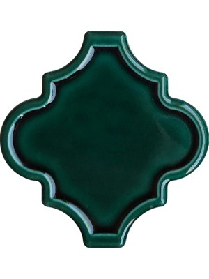 Can Seramik 12 x 12 cm Zümrüt Arabesk Desenli Kabartmalı Seramik Karo (5'li 1 Paket)