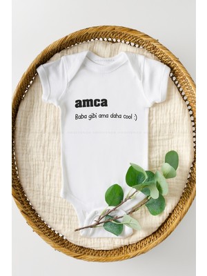 Limon Amca Baba Gibi Ama Daha Cool Baskılı Bebek Body Zıbın