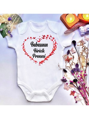 Limon Bebek Babasının Biricik Prensesi Baskılı %100 Pamuklu Çıtçıtlı Body Zıbın