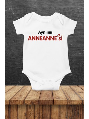 Limon Bebek Beyaz Aynı Anneannesi Baskılı Body Zıbın