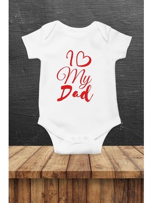 Limon I Love My Dad Baskılı Bebek Body & Zıbın