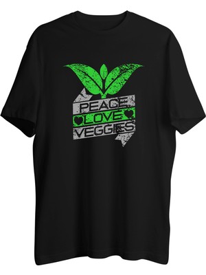 AyveGa Peace Love Veggies Tişört