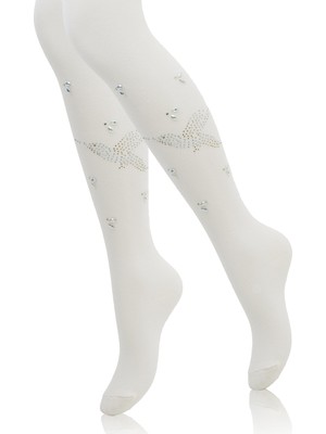 Semoor Çorap ve Tekstil Semoor Kız Külotlu Çorap Sinek Kuşu Taş Baskılı Pamuklu (Penye) 3'lü