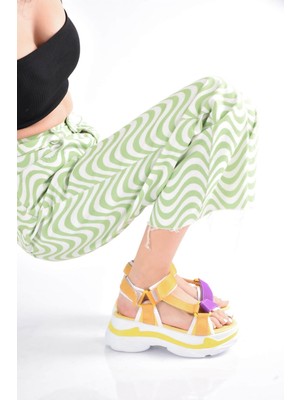 Divolya Sally Sarı Renkli Günlük Kullanım Sandalet
