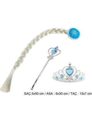 Balonevi Frozen Taç-Saç-Asa Seti