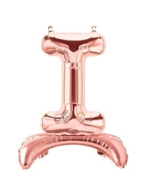 Parti Sürprizi Ayakta Durabilen Rose Gold I Harf Folyo Balon