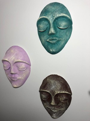 Mes Reves Design El Yapımı Duvar Maskları 3'lü Set