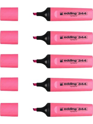 Edding 344 Fosforlu Kalem 5 Adet Pembe Renkli Yazım İçin Kullanıma Uygun