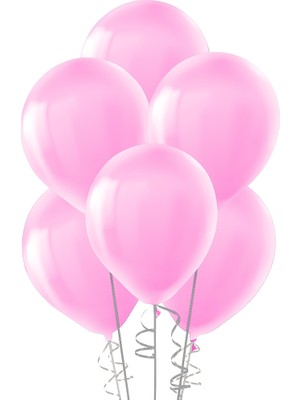 Tam İthalat Parti Malzemesi Şeker Pembesi Metalik Balon Sedefli Balon 100 Adet