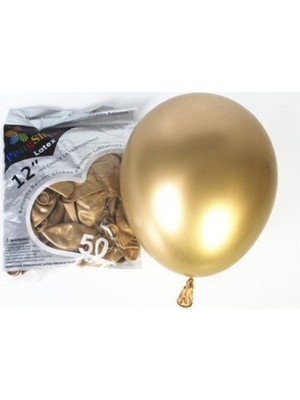 Tam İthalat Parti Malzemeleri Gold Renk Krom Balon 5 Adet