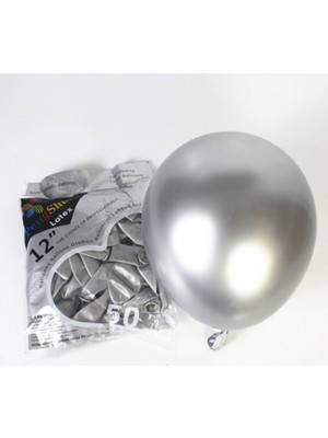 Tam İthalat Parti Malzemeleri Gümüş Renk Krom Balon 5 Adet