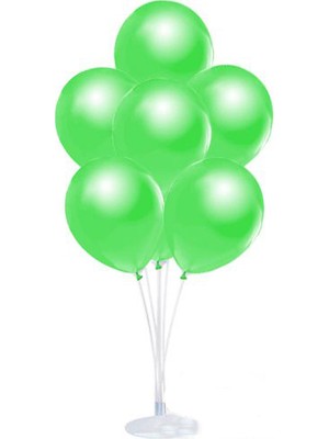 Tam İthalat Parti Balon Standı 10 Adet Sedefli Metalik Fıstık Yeşili Balon Seti