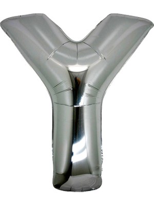 Tam İthalat Parti Aksesuar Y Harf Folyo Balon Gümüş Renk  40 Inç